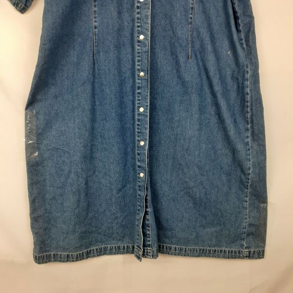 BLUE J. Vtg Button down Shirt Dress Roll Tab Sz 2X - Picture 8 of 10